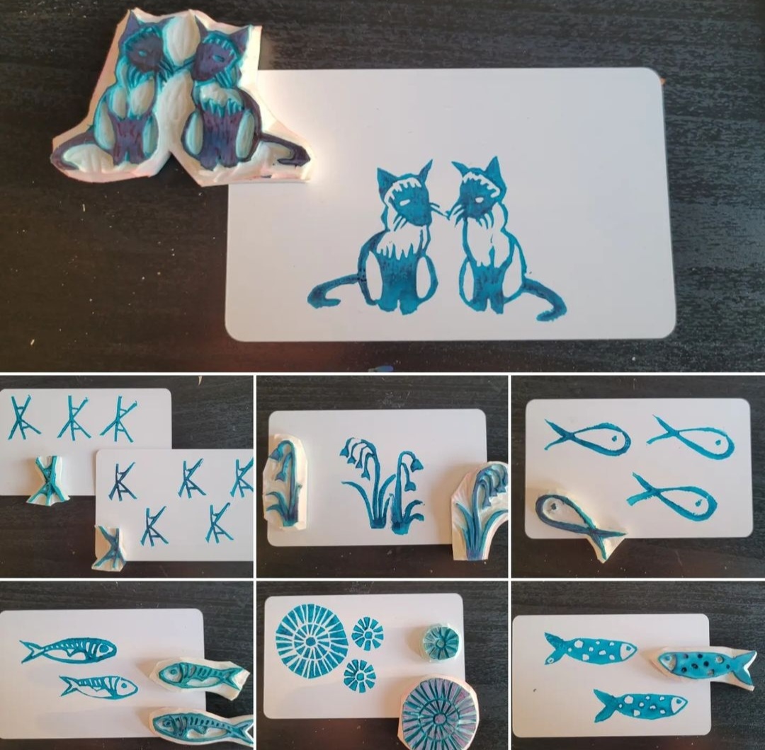 Voorbeelden van handgemaakte stempels